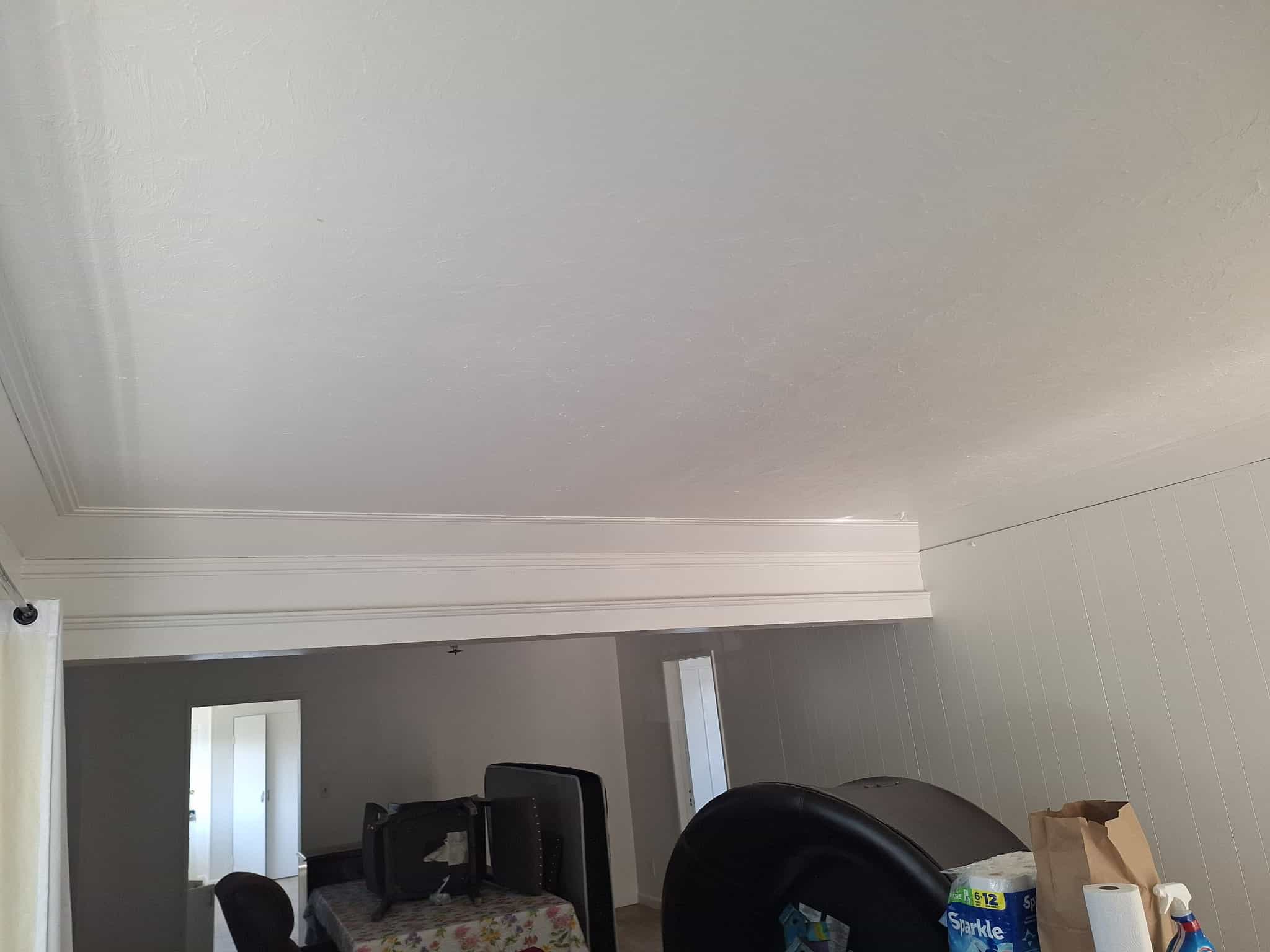 Finished smooth painted ceiling in a Bay Area home